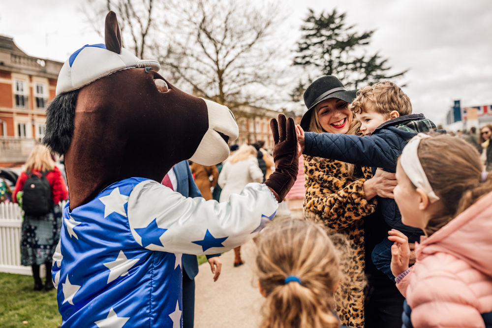 People with Scotty the Mascot at Ascot